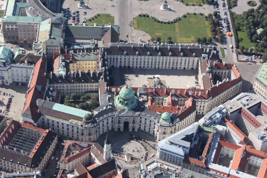 Hofburg Wien als Luftaufnahme