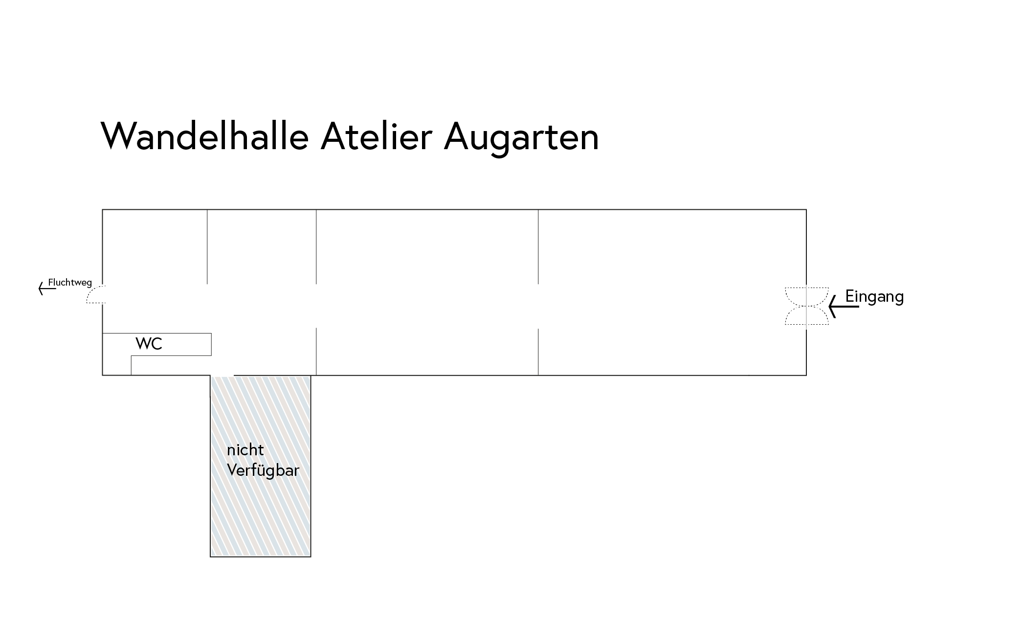 Verfügbare Fläche Wandelhalle Atelier Augarten